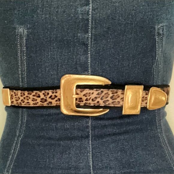 Leatherock San Diego brown gold leopard belt small s - Picture 1 of 6
